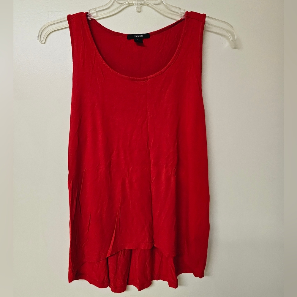 Forever 21 Red High Low Tank Top